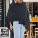 Western Cowboy Wool Style Grey Poncho