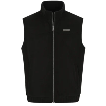 Classic Western Wool Style Black Cowboy Vest