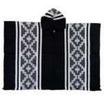Western Style Grey & Black Alpaca Wool Poncho - Image 4