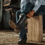 dark brown cowboy boots