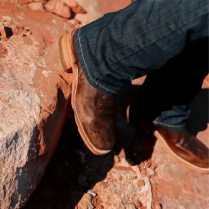 Dark brown leather boots