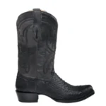 black leather cowboy boots