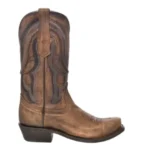 leather brown cowboy boots