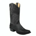 black leather cowboy boots