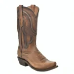 leather brown cowboy boots