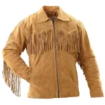 Western Suede Style Cowboy Brown Leather Jacket
