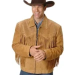 Western Suede Style Cowboy Brown Leather Jacket