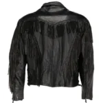 Black Leather Fringe Jacket