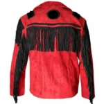 red jacket with fringe