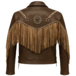 brown jacket with fringe