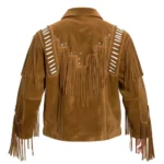 liberty wear leather jacket with fringe
