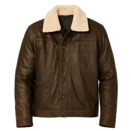 brown cowboy leather jacket