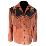 Two Tone Leather Fringe Jacket