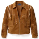 liberty wear leather jacket with fringe