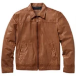 brown zipper jacket