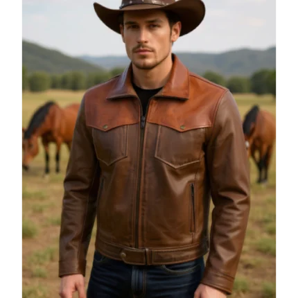 Two Tone Leather Jacket