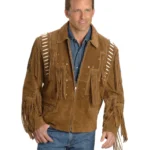liberty wear leather jacket with fringe