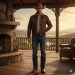 Western Style Cowboy Brown Denim Jacket