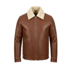 Cowboy Style Brown Leather Fur Jacket