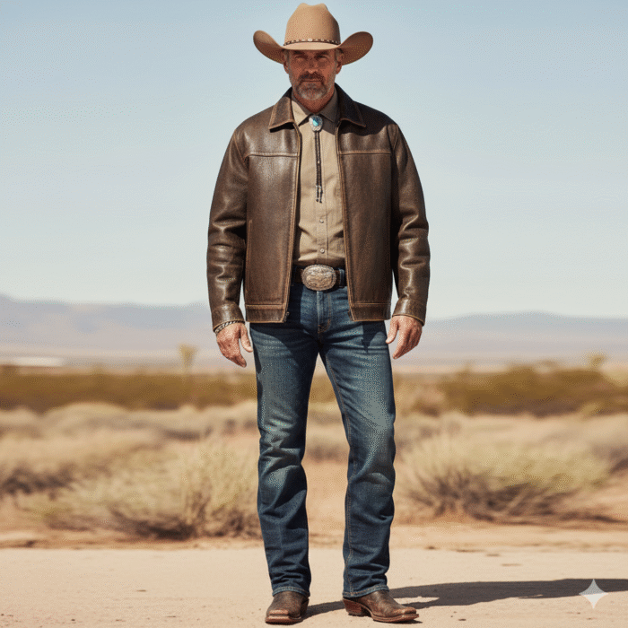 Cowboy Distress brown leather cowboy jacket