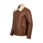 Cowboy Style Brown Leather Fur Jacket