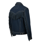 Handmade Western Denim Blue Fringe Jacket