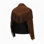 Cowboy Black & Brown Suede Leather Fringe Jacket