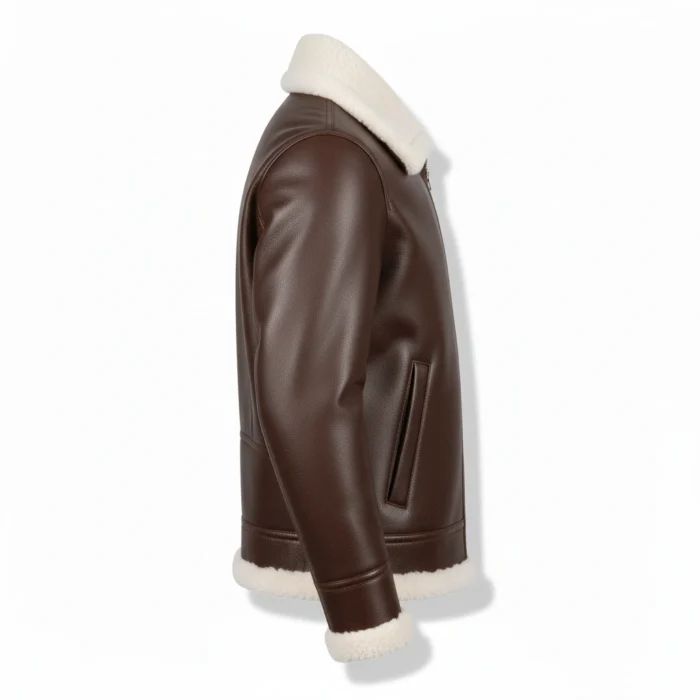 Cowboy Faux Leather Brown Fur Jacket