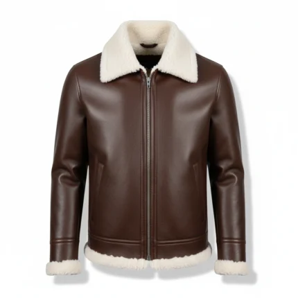 Cowboy Faux Leather Brown Fur Jacket