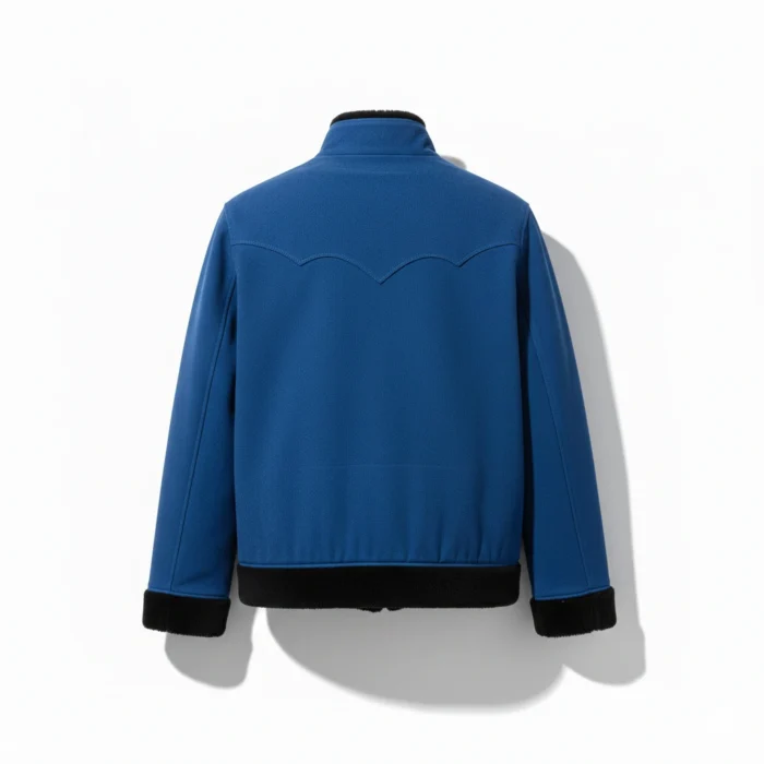 Cowboy Style Blue Suede Leather Jacket