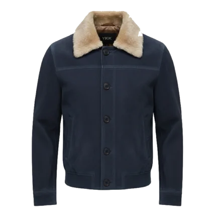 Blue Suede Leather Cowboy Western Jacket