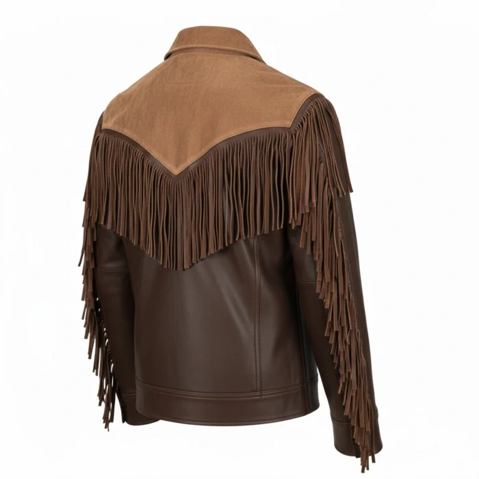 Cowboy Two Tone Fringe Leather Jacket