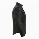 Cowboy Style Black Embroided Leather Jacket
