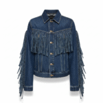 Western Blue Denim Fringe Jacket