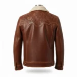 cowboy brown embroidered leather jacket
