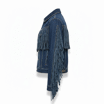 Western Blue Denim Fringe Jacket