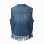 Cowboy Blue Denim Fringe Vest