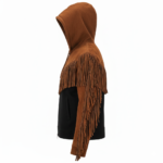 Cowboy Brown Hooded Suede Fringe Jacket