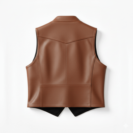 Western Style Cowboy Brown Leather Vest