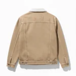 Western Cowboy Beige Denim Fur Jacket