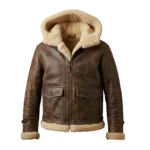 Cowboy Style Brown Leather Fur Jacket