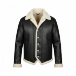 Sheepskin Black Leather Fur Cowboy Jacket