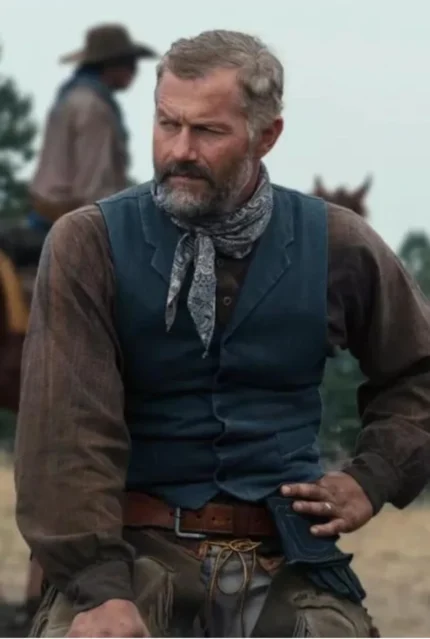 1923 Yellowstone James Badge Dale Blue Vest