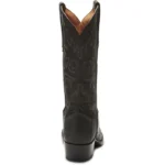 Classic Black Embossed Leather Square Toe Cowboy Boots