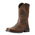 Classic Distressed Brown Leather Cowboy Boots