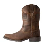 Classic Distressed Brown Leather Cowboy Boots