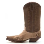 Classic Two-Tone Tan & Brown Suede Snip Toe Cowboy Boots