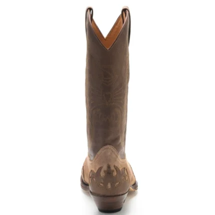 Classic Two-Tone Tan & Brown Suede Snip Toe Cowboy Boots