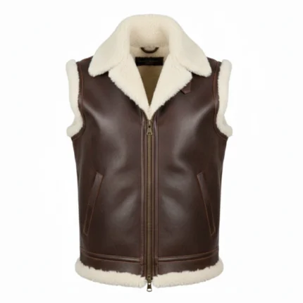 Cowboy Genuine Leather Brown Shearling Vest