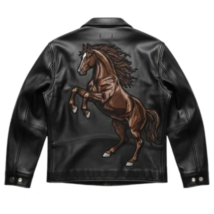 Frontier Horse Style Black Leather Jacket